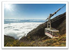 途中はロープウェイ