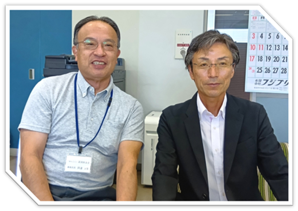 会員の熊倉 克喜さん（右）来訪
