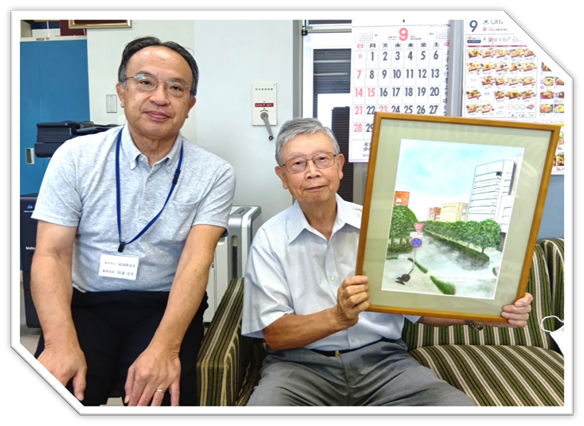 会員の大谷　勇さん（右）来訪